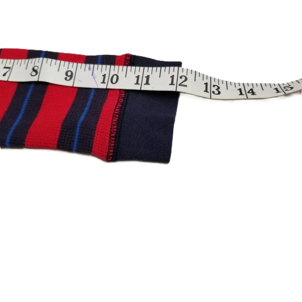 OshKosh Thermal Waffle Knit Long Sleeve Tee Size 3T Red Navy Stripes Preppy